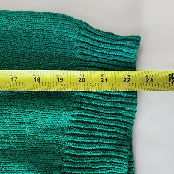 525 America green puff shoulder/sleeve cotton sweater, sz S - Picture 6 of 9